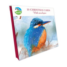 RSPB Cards 10 Kingfisher In Snow